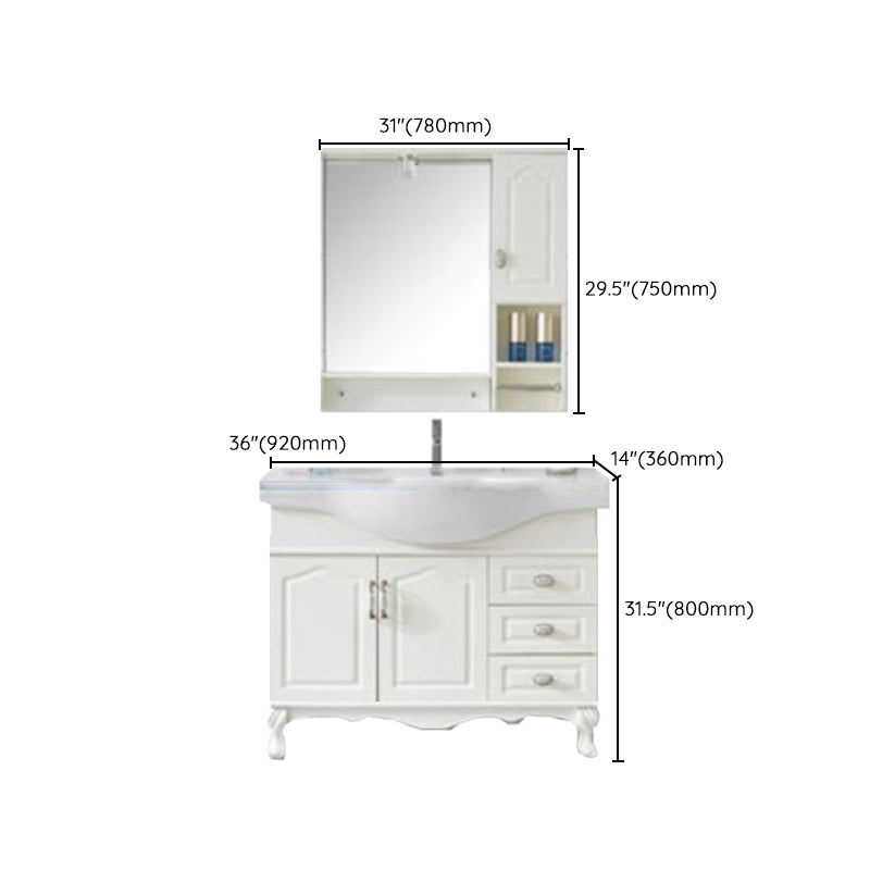 Traditional Freestanding Bathroom Sink Vanity Wood Sink Vanity with Mirror Clearhalo 'Bathroom Remodel & Bathroom Fixtures' 'Bathroom Vanities' 'bathroom_vanities' 'Home Improvement' 'home_improvement' 'home_improvement_bathroom_vanities' 7678552