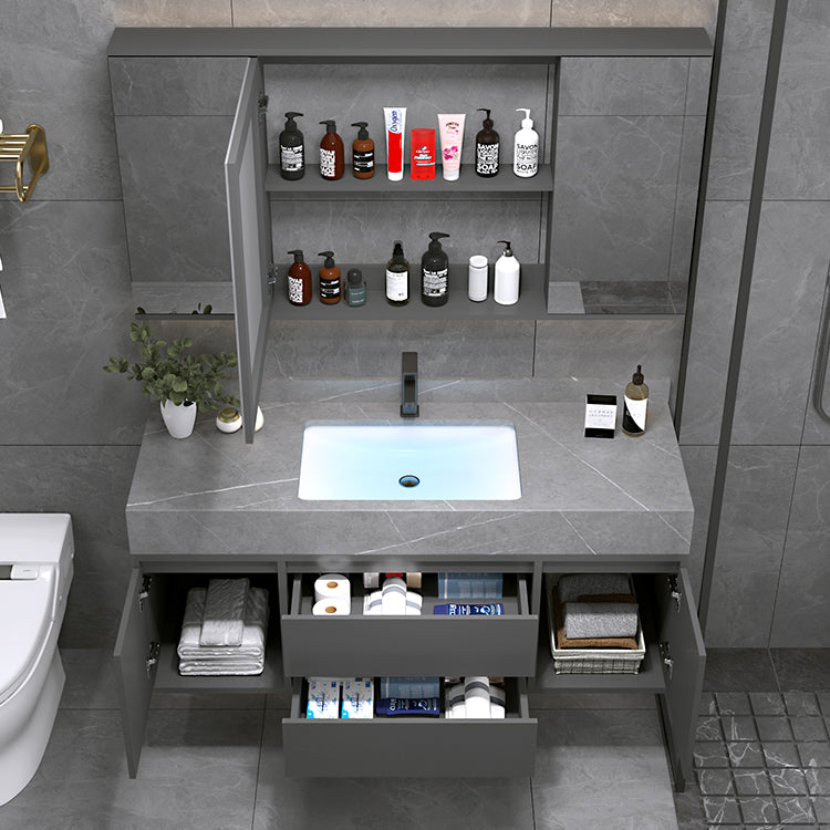 Modern Bathroom Vanity Set Wall Mount Faucet Included Bathroom Vanity Clearhalo 'Bathroom Remodel & Bathroom Fixtures' 'Bathroom Vanities' 'bathroom_vanities' 'Home Improvement' 'home_improvement' 'home_improvement_bathroom_vanities' 7678564