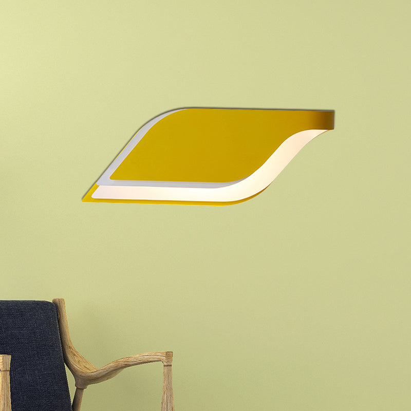 Leaf Wall Mounted Lamp Nordic Metal 1 Light Sconce Light Fixture in Yellow/Grey/Green Clearhalo 'Cast Iron' 'Glass' 'Industrial' 'Modern wall lights' 'Modern' 'Tiffany' 'Traditional wall lights' 'Wall Lamps & Sconces' 'Wall Lights' Lighting' 767867
