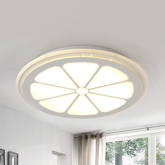 Circular Lemon LED Ceiling Mount Light Cartoon Acrylic Ceiling Lamp in White for Bathroom Clearhalo 'Ceiling Lights' 'Close To Ceiling Lights' 'Close to ceiling' 'Flush mount' Lighting' 76787