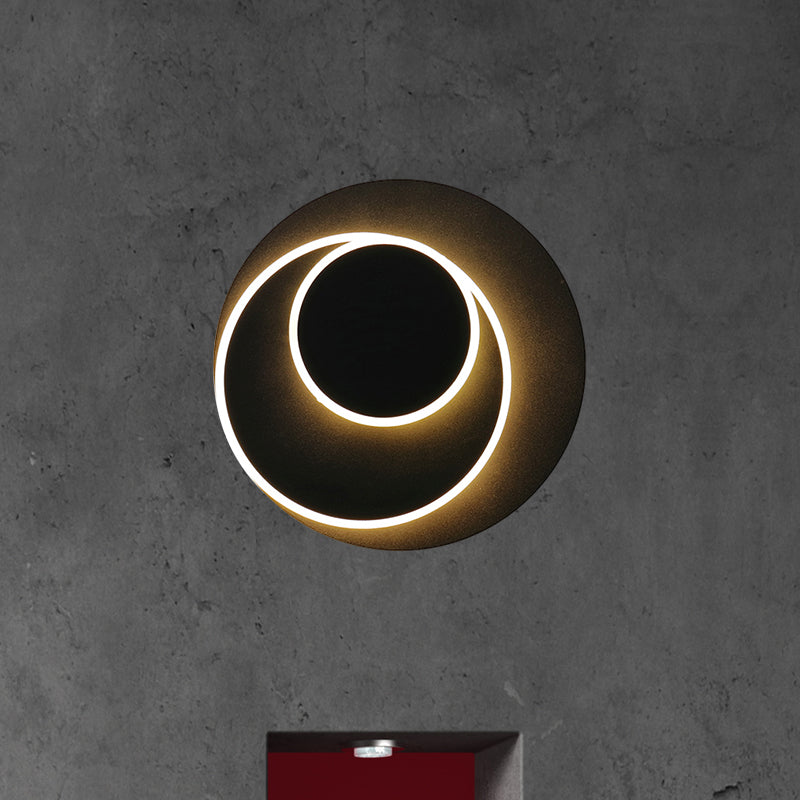 Rotatable Round/Square Shaped Wall Sconce Simple Style Metallic Warm/White Lighting LED Black Wall Sconce for Bedside Clearhalo 'Cast Iron' 'Glass' 'Industrial' 'Modern wall lights' 'Modern' 'Tiffany' 'Traditional wall lights' 'Wall Lamps & Sconces' 'Wall Lights' Lighting' 767889