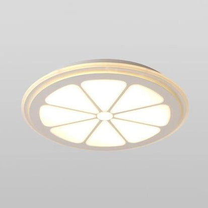 Circular Lemon LED Ceiling Mount Light Cartoon Acrylic Ceiling Lamp in White for Bathroom Clearhalo 'Ceiling Lights' 'Close To Ceiling Lights' 'Close to ceiling' 'Flush mount' Lighting' 76788