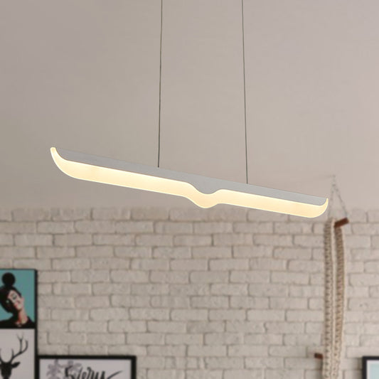 Simple Linear Ceiling Light Fixture Acrylic LED Office Pendant Lamp over Table in Warm/White/Natural Light Clearhalo 'Ceiling Lights' 'Modern Pendants' 'Modern' 'Pendant Lights' 'Pendants' Lighting' 767924