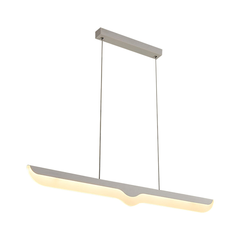 Simple Linear Ceiling Light Fixture Acrylic LED Office Pendant Lamp over Table in Warm/White/Natural Light Clearhalo 'Ceiling Lights' 'Modern Pendants' 'Modern' 'Pendant Lights' 'Pendants' Lighting' 767925