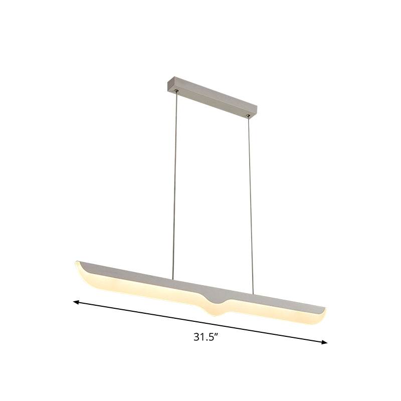 Simple Linear Ceiling Light Fixture Acrylic LED Office Pendant Lamp over Table in Warm/White/Natural Light Clearhalo 'Ceiling Lights' 'Modern Pendants' 'Modern' 'Pendant Lights' 'Pendants' Lighting' 767926