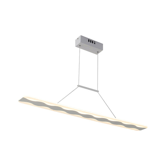 Linear Living Room Ceiling Light Acrylic LED Modern Hanging Pendant in Warm/White Light, 39"/47" Wide Clearhalo 'Ceiling Lights' 'Modern Pendants' 'Modern' 'Pendant Lights' 'Pendants' Lighting' 767930