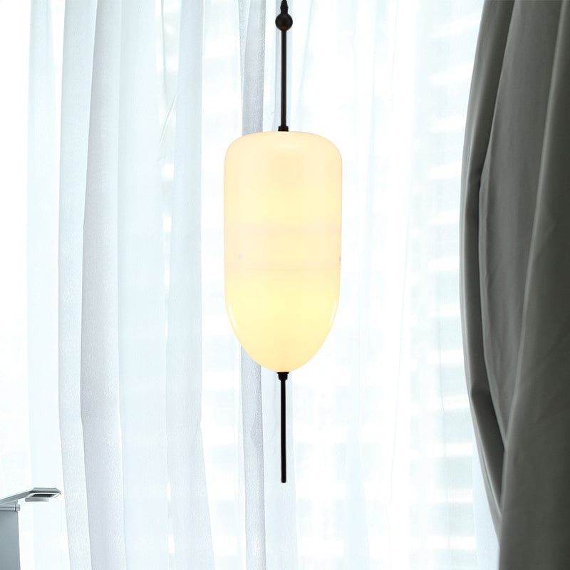 Teardrop/Drum/Cylinder Cluster Pendant Modernist Blue/White Glass 1/3 Lights Dining Room Hanging Light Fixture White D Clearhalo 'Ceiling Lights' 'Glass shade' 'Glass' 'Modern Pendants' 'Modern' 'Pendant Lights' 'Pendants' Lighting' 768002