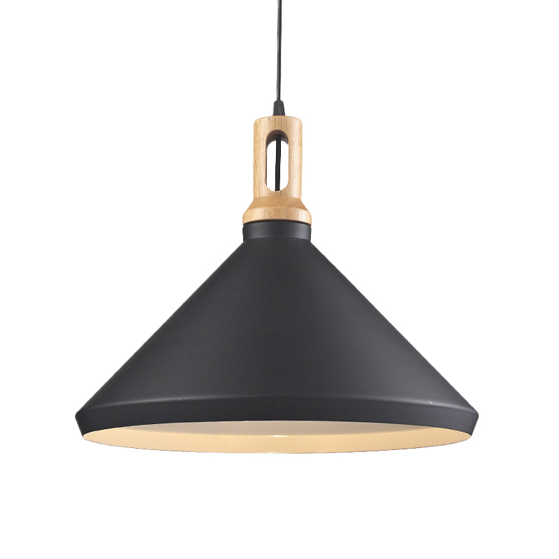 Cone/Drum Shade Aluminum Hanging Ceiling Light Modern Style 1 Light Dining Room Pendant Lighting in Black/White Clearhalo 'Ceiling Lights' 'Modern Pendants' 'Modern' 'Pendant Lights' 'Pendants' Lighting' 768054