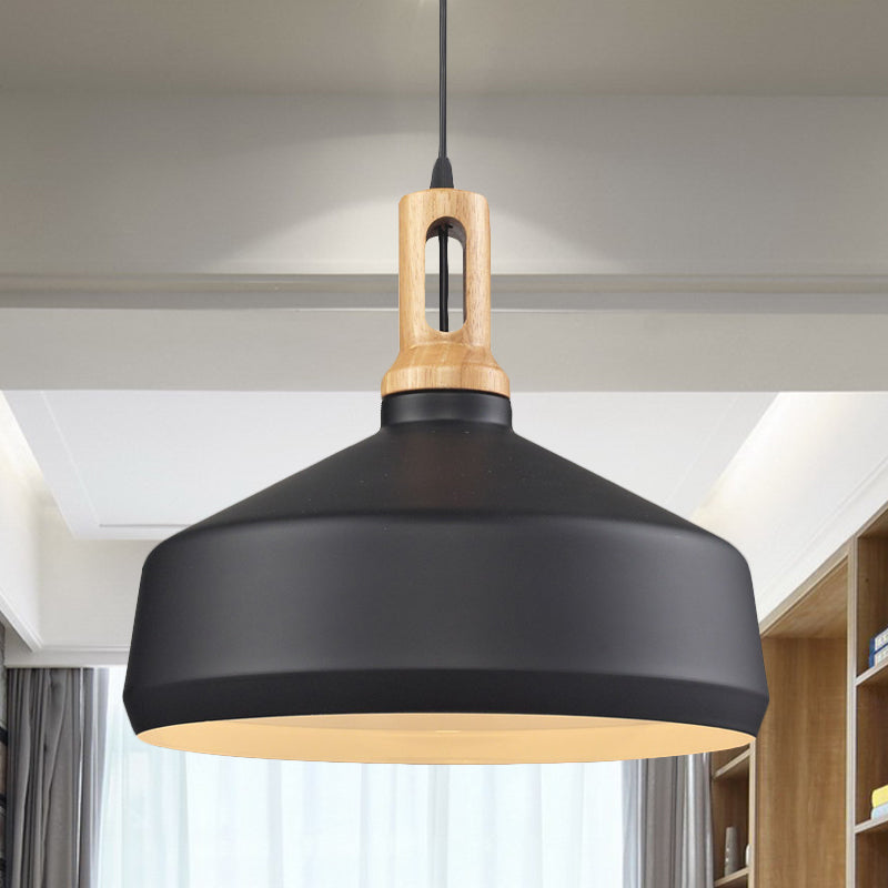 Cone/Drum Shade Aluminum Hanging Ceiling Light Modern Style 1 Light Dining Room Pendant Lighting in Black/White Black C Clearhalo 'Ceiling Lights' 'Modern Pendants' 'Modern' 'Pendant Lights' 'Pendants' Lighting' 768069