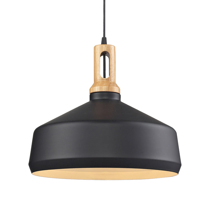 Cone/Drum Shade Aluminum Hanging Ceiling Light Modern Style 1 Light Dining Room Pendant Lighting in Black/White Clearhalo 'Ceiling Lights' 'Modern Pendants' 'Modern' 'Pendant Lights' 'Pendants' Lighting' 768072