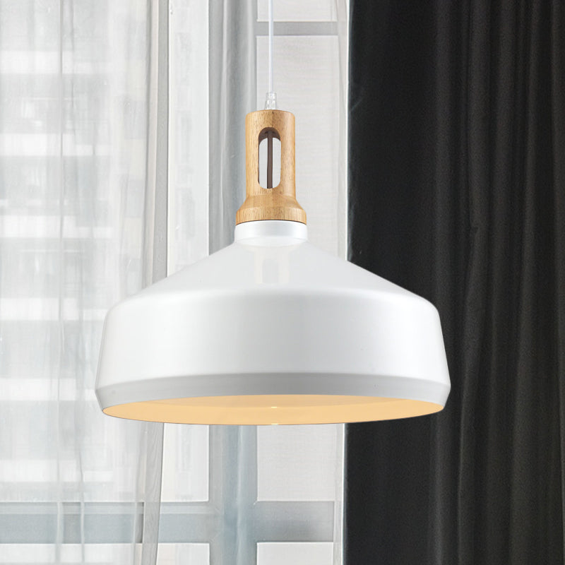 Cone/Drum Shade Aluminum Hanging Ceiling Light Modern Style 1 Light Dining Room Pendant Lighting in Black/White White C Clearhalo 'Ceiling Lights' 'Modern Pendants' 'Modern' 'Pendant Lights' 'Pendants' Lighting' 768074