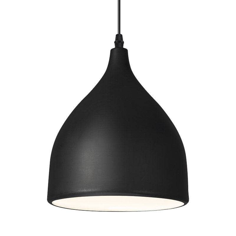 Black/White Finish Domed Hanging Lamp Modernist Style Metal 1 Bulb Kitchen Pendant Light Clearhalo 'Ceiling Lights' 'Modern Pendants' 'Modern' 'Pendant Lights' 'Pendants' Lighting' 768148