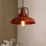 1 Light Barn Ceiling Light Lodge Industrial Rust Metal Pendant Light Fixture with Adjustable Cord for Restaurant Clearhalo 'Art Deco Pendants' 'Cast Iron' 'Ceiling Lights' 'Ceramic' 'Crystal' 'Industrial Pendants' 'Industrial' 'Metal' 'Middle Century Pendants' 'Pendant Lights' 'Pendants' 'Tiffany' Lighting' 768558