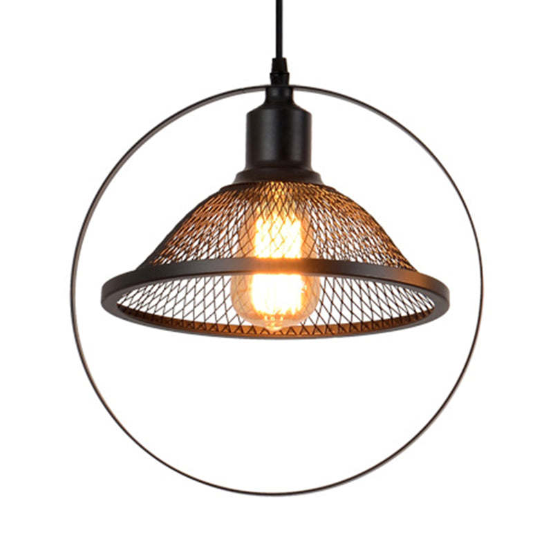 Bell/Dome Metal Hanging Light Industrial Single Light Living Room Pendant Light Fixture in Black Clearhalo 'Art Deco Pendants' 'Black' 'Cast Iron' 'Ceiling Lights' 'Ceramic' 'Crystal' 'Industrial Pendants' 'Industrial' 'Metal' 'Middle Century Pendants' 'Pendant Lights' 'Pendants' 'Rustic Pendants' 'Tiffany' Lighting' 768903