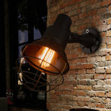 1 Head Wall Sconce Light Vintage Stylish Ball Cage Metallic Rotatable Wall Lighting in Black for Restaurant Clearhalo 'Art deco wall lights' 'Cast Iron' 'Glass' 'Industrial wall lights' 'Industrial' 'Middle century wall lights' 'Modern' 'Rustic wall lights' 'Tiffany' 'Traditional wall lights' 'Wall Lamps & Sconces' 'Wall Lights' Lighting' 768961