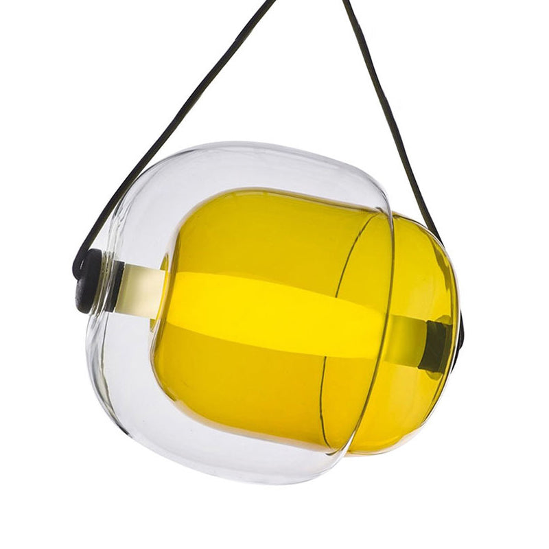 Candy-Shaped Pendant Light Modern Clear Glass 1 Light Led Hanging Ceiling Lamp in Grey/Yellow/Purple with Cord Clearhalo 'Ceiling Lights' 'Modern Pendants' 'Modern' 'Pendant Lights' 'Pendants' Lighting' 769048