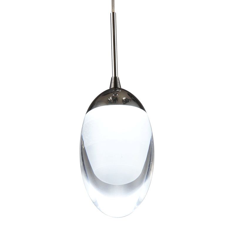 Acrylic Shade Droplet Hanging Light Modern 1 Light Suspension Pendant in Warm/White Light for Dining Room Clearhalo 'Ceiling Lights' 'Glass shade' 'Glass' 'Modern Pendants' 'Modern' 'Pendant Lights' 'Pendants' Lighting' 769102