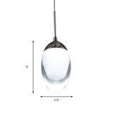 Acrylic Shade Droplet Hanging Light Modern 1 Light Suspension Pendant in Warm/White Light for Dining Room Clearhalo 'Ceiling Lights' 'Glass shade' 'Glass' 'Modern Pendants' 'Modern' 'Pendant Lights' 'Pendants' Lighting' 769103