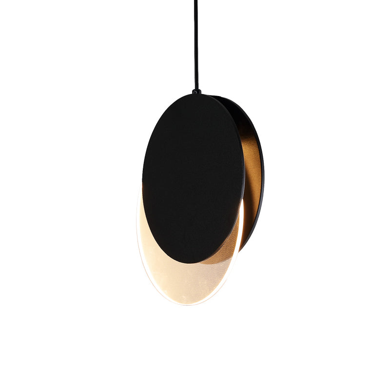 Post Modern LED Pendant Hanging Lamp Black/White Rotatable Crescent Drop Light with Acrylic Shade in Warm/White Light, 7"/11"W Clearhalo 'Ceiling Lights' 'Modern Pendants' 'Modern' 'Pendant Lights' 'Pendants' Lighting' 769136