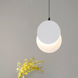 Post Modern LED Pendant Hanging Lamp Black/White Rotatable Crescent Drop Light with Acrylic Shade in Warm/White Light, 7"/11"W White Clearhalo 'Ceiling Lights' 'Modern Pendants' 'Modern' 'Pendant Lights' 'Pendants' Lighting' 769139