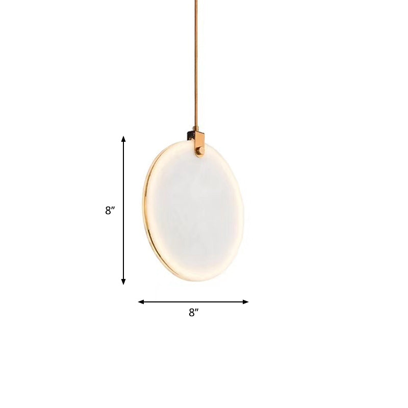 8"/10"/12" Wide White Glass Round Pendant Lamp Post-Modern Led Hanging Light Fixture in White/Warm Light Clearhalo 'Ceiling Lights' 'Glass shade' 'Glass' 'Modern Pendants' 'Modern' 'Pendant Lights' 'Pendants' Lighting' 769150