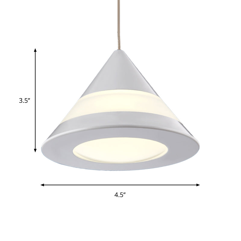 Simple White Cone Hanging Pendant Light Metal 3 Lights Dining Room Suspension Light in Warm/White Clearhalo 'Ceiling Lights' 'Modern Pendants' 'Modern' 'Pendant Lights' 'Pendants' Lighting' 769170