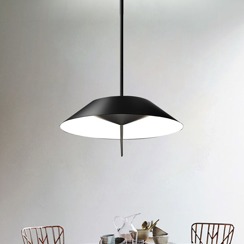 Black/White/Gold Half Conical Hanging Pendant Light Simple LED Iron Suspension Light in Warm/White Light Clearhalo 'Ceiling Lights' 'Modern Pendants' 'Modern' 'Pendant Lights' 'Pendants' Lighting' 769172