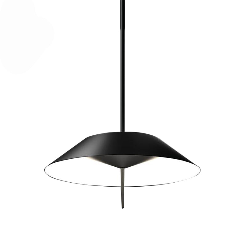 Black/White/Gold Half Conical Hanging Pendant Light Simple LED Iron Suspension Light in Warm/White Light Clearhalo 'Ceiling Lights' 'Modern Pendants' 'Modern' 'Pendant Lights' 'Pendants' Lighting' 769174