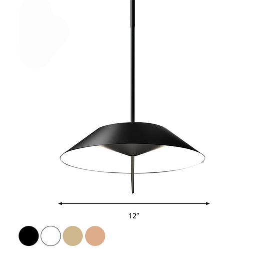 Black/White/Gold Half Conical Hanging Pendant Light Simple LED Iron Suspension Light in Warm/White Light Clearhalo 'Ceiling Lights' 'Modern Pendants' 'Modern' 'Pendant Lights' 'Pendants' Lighting' 769175