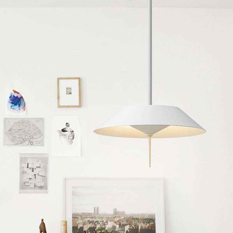 Black/White/Gold Half Conical Hanging Pendant Light Simple LED Iron Suspension Light in Warm/White Light Clearhalo 'Ceiling Lights' 'Modern Pendants' 'Modern' 'Pendant Lights' 'Pendants' Lighting' 769177