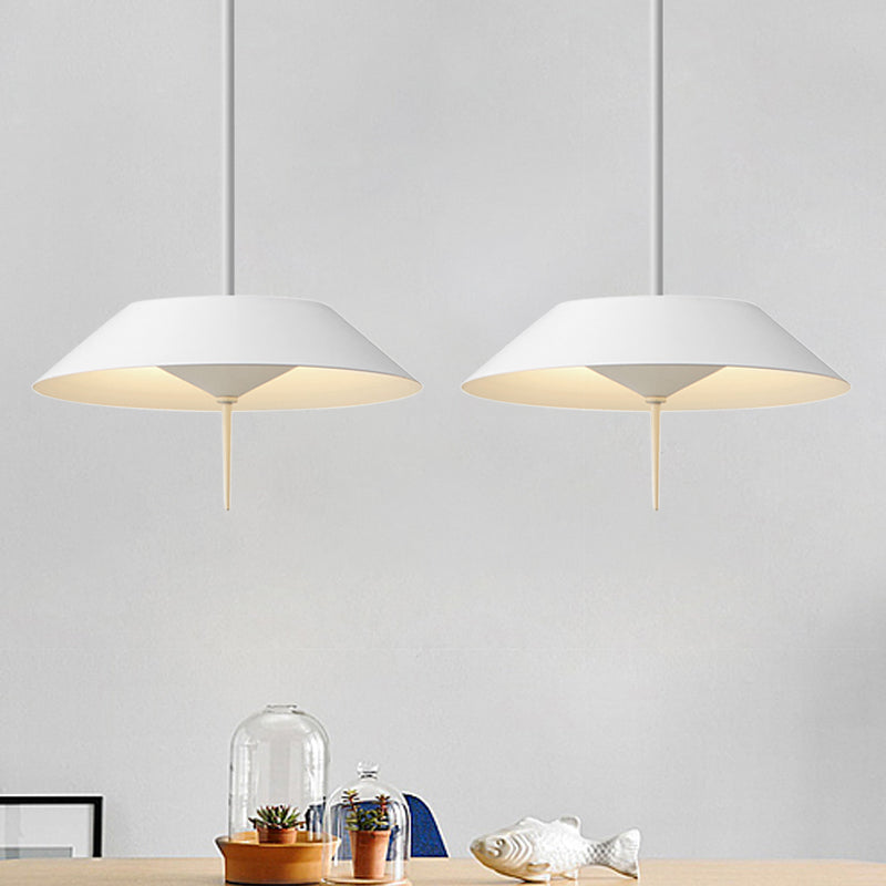 Black/White/Gold Half Conical Hanging Pendant Light Simple LED Iron Suspension Light in Warm/White Light Clearhalo 'Ceiling Lights' 'Modern Pendants' 'Modern' 'Pendant Lights' 'Pendants' Lighting' 769178