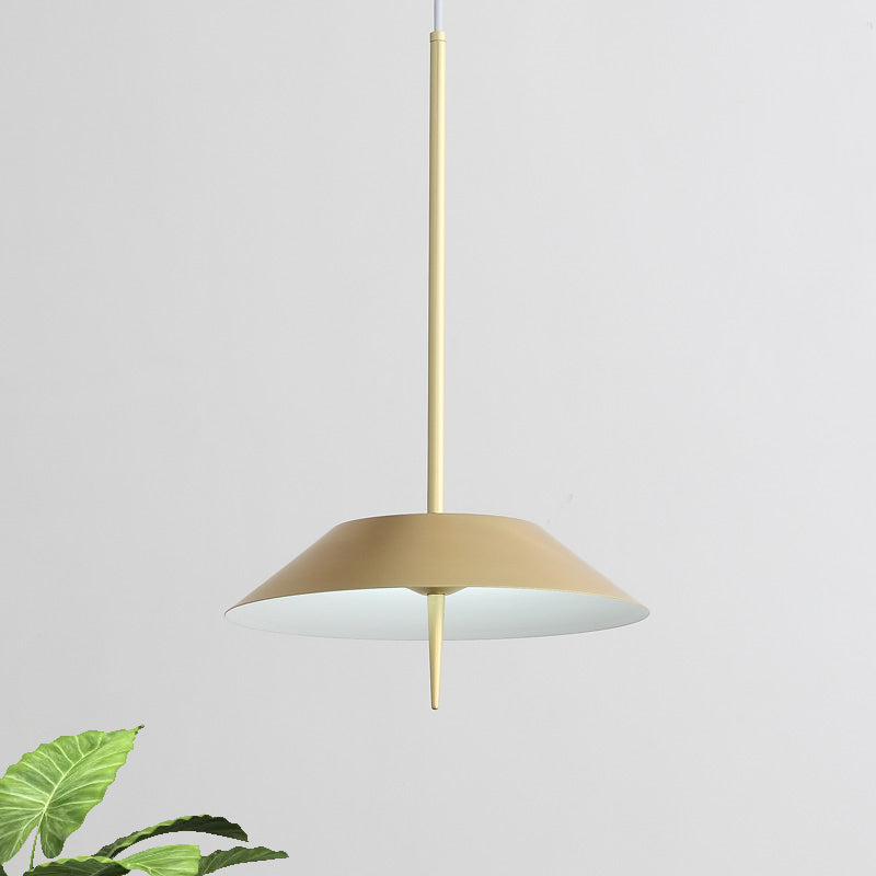 Black/White/Gold Half Conical Hanging Pendant Light Simple LED Iron Suspension Light in Warm/White Light Clearhalo 'Ceiling Lights' 'Modern Pendants' 'Modern' 'Pendant Lights' 'Pendants' Lighting' 769182