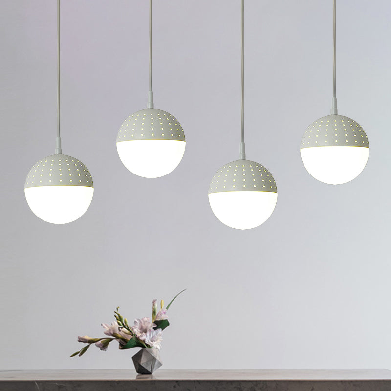 Globe/Ellipse Suspension Light with Opal White Glass Shade Metal Nordic 1 Light Black/White/Pink Hanging Pendant Light for Bedroom Clearhalo 'Ceiling Lights' 'Modern Pendants' 'Modern' 'Pendant Lights' 'Pendants' Lighting' 769207