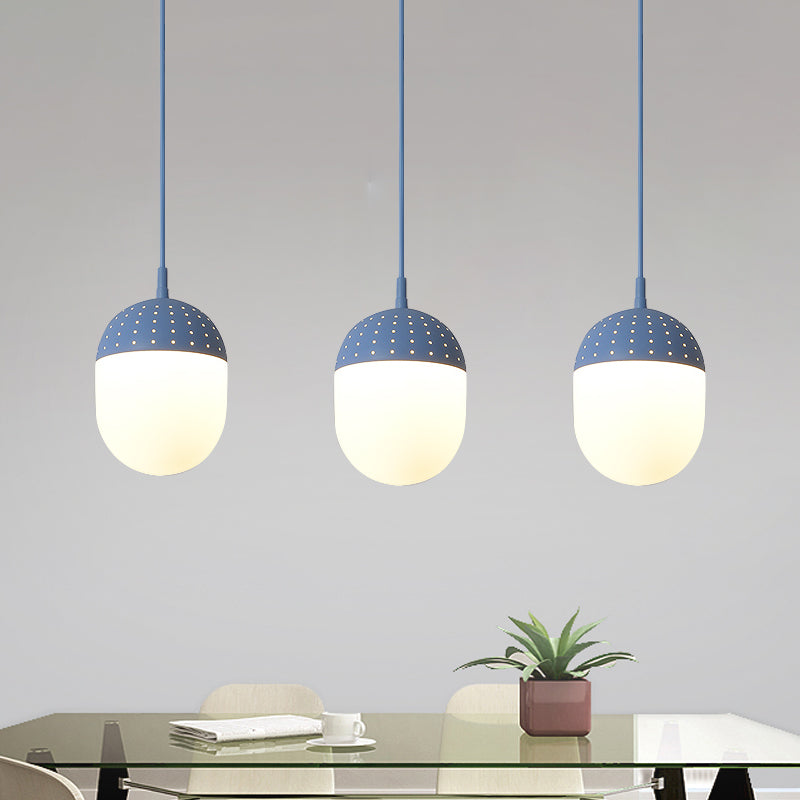 Globe/Ellipse Suspension Light with Opal White Glass Shade Metal Nordic 1 Light Black/White/Pink Hanging Pendant Light for Bedroom Clearhalo 'Ceiling Lights' 'Modern Pendants' 'Modern' 'Pendant Lights' 'Pendants' Lighting' 769218