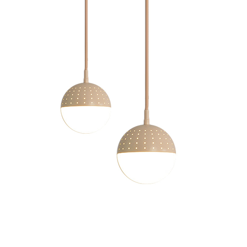 Globe/Ellipse Suspension Light with Opal White Glass Shade Metal Nordic 1 Light Black/White/Pink Hanging Pendant Light for Bedroom Clearhalo 'Ceiling Lights' 'Modern Pendants' 'Modern' 'Pendant Lights' 'Pendants' Lighting' 769227