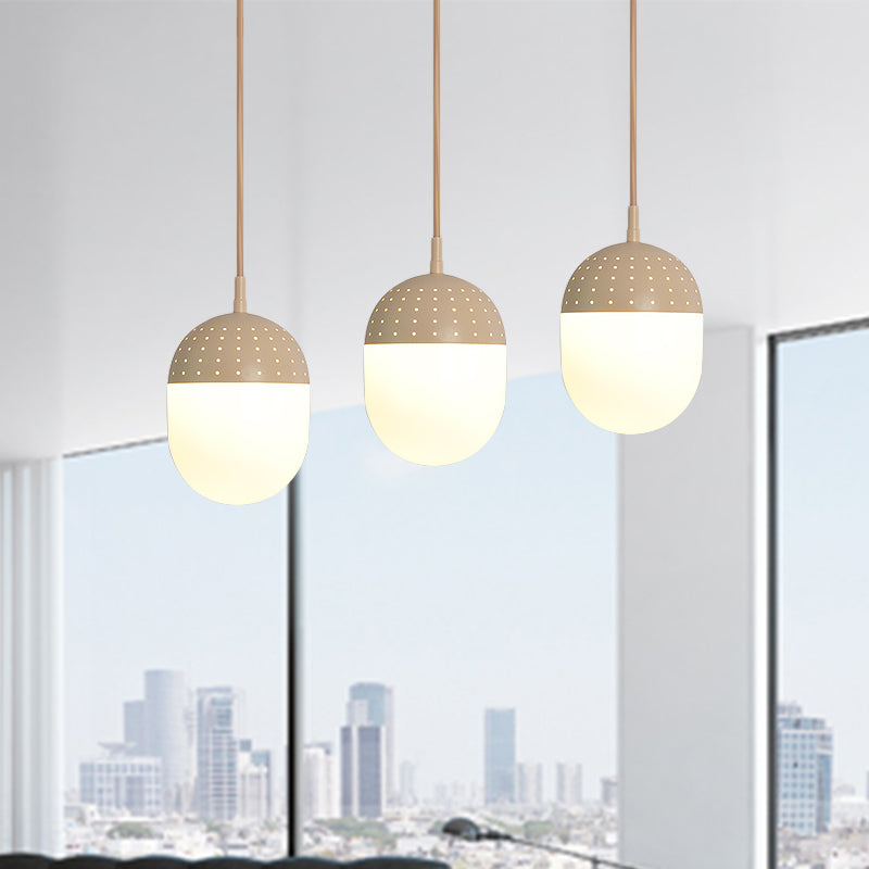 Globe/Ellipse Suspension Light with Opal White Glass Shade Metal Nordic 1 Light Black/White/Pink Hanging Pendant Light for Bedroom Clearhalo 'Ceiling Lights' 'Modern Pendants' 'Modern' 'Pendant Lights' 'Pendants' Lighting' 769229