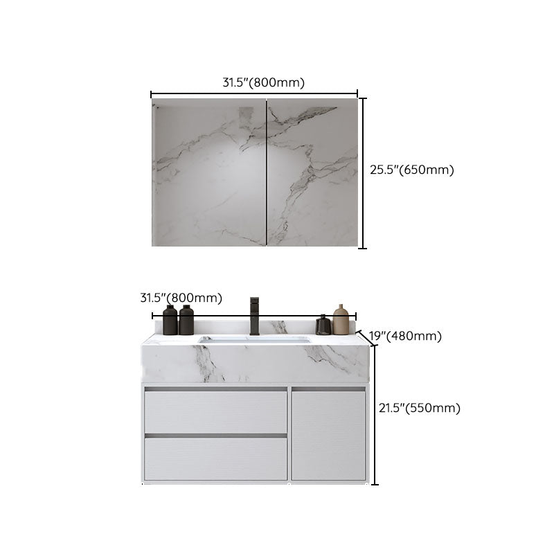 Wall Mount Bathroom Vanity Set Wood Modern Sink Vanity with Mirror Clearhalo 'Bathroom Remodel & Bathroom Fixtures' 'Bathroom Vanities' 'bathroom_vanities' 'Home Improvement' 'home_improvement' 'home_improvement_bathroom_vanities' 7692313