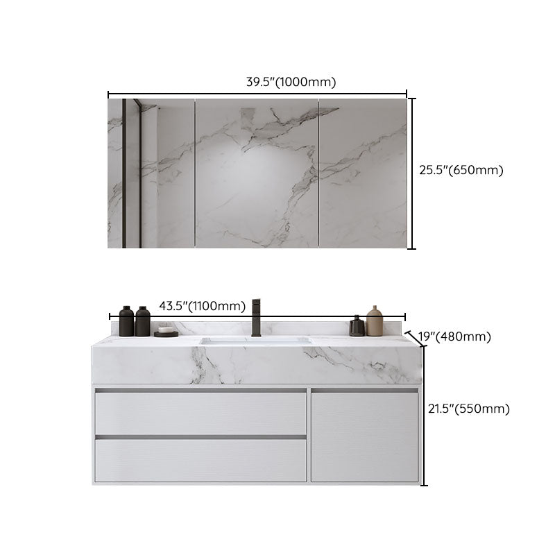 Wall Mount Bathroom Vanity Set Wood Modern Sink Vanity with Mirror Clearhalo 'Bathroom Remodel & Bathroom Fixtures' 'Bathroom Vanities' 'bathroom_vanities' 'Home Improvement' 'home_improvement' 'home_improvement_bathroom_vanities' 7692316