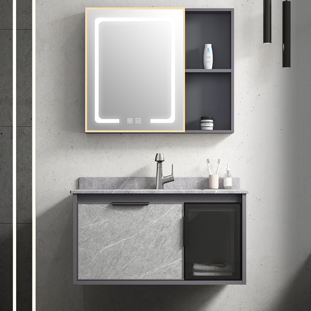 Modern Bathroom Sink Vanity Wall Mounted Bathroom Sink Vanity Faucet Included Clearhalo 'Bathroom Remodel & Bathroom Fixtures' 'Bathroom Vanities' 'bathroom_vanities' 'Home Improvement' 'home_improvement' 'home_improvement_bathroom_vanities' 7692463