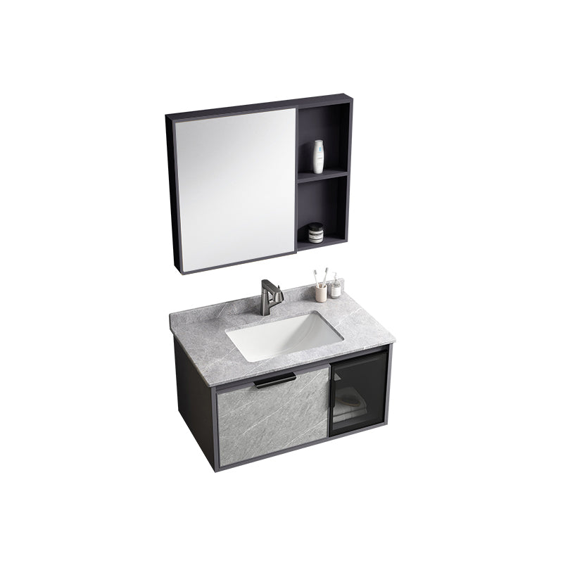 Modern Bathroom Sink Vanity Wall Mounted Bathroom Sink Vanity Faucet Included Vanity & Faucet & Mirror Cabinet Clearhalo 'Bathroom Remodel & Bathroom Fixtures' 'Bathroom Vanities' 'bathroom_vanities' 'Home Improvement' 'home_improvement' 'home_improvement_bathroom_vanities' 7692467