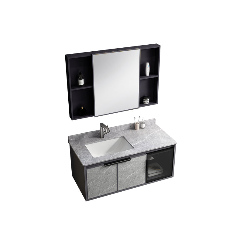 Modern Bathroom Sink Vanity Wall Mounted Bathroom Sink Vanity Faucet Included Vanity & Faucet & Mirror Cabinet Clearhalo 'Bathroom Remodel & Bathroom Fixtures' 'Bathroom Vanities' 'bathroom_vanities' 'Home Improvement' 'home_improvement' 'home_improvement_bathroom_vanities' 7692469