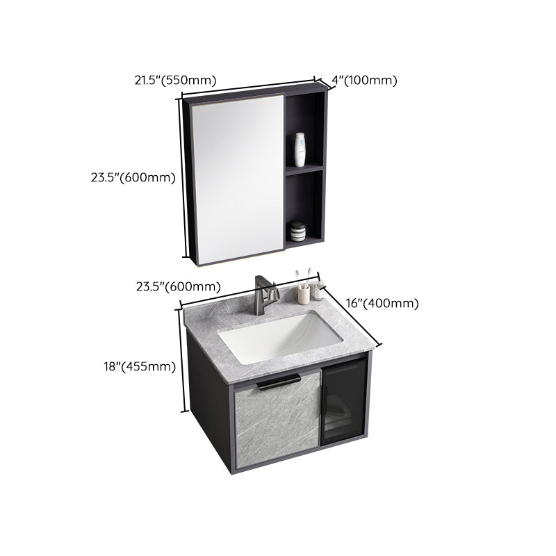 Modern Bathroom Sink Vanity Wall Mounted Bathroom Sink Vanity Faucet Included Clearhalo 'Bathroom Remodel & Bathroom Fixtures' 'Bathroom Vanities' 'bathroom_vanities' 'Home Improvement' 'home_improvement' 'home_improvement_bathroom_vanities' 7692481