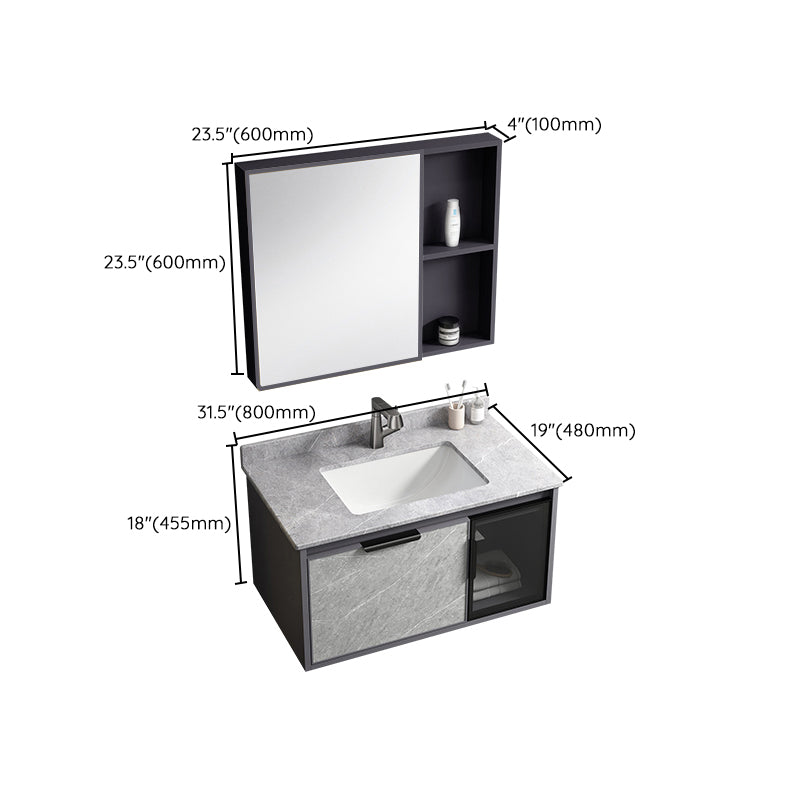 Modern Bathroom Sink Vanity Wall Mounted Bathroom Sink Vanity Faucet Included Clearhalo 'Bathroom Remodel & Bathroom Fixtures' 'Bathroom Vanities' 'bathroom_vanities' 'Home Improvement' 'home_improvement' 'home_improvement_bathroom_vanities' 7692483