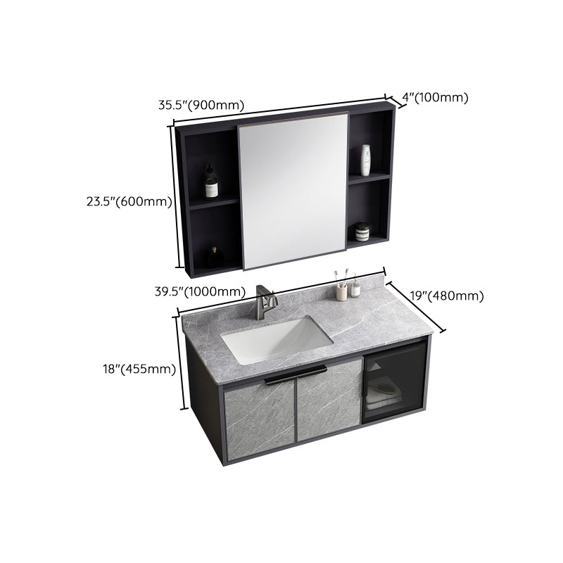 Modern Bathroom Sink Vanity Wall Mounted Bathroom Sink Vanity Faucet Included Clearhalo 'Bathroom Remodel & Bathroom Fixtures' 'Bathroom Vanities' 'bathroom_vanities' 'Home Improvement' 'home_improvement' 'home_improvement_bathroom_vanities' 7692485