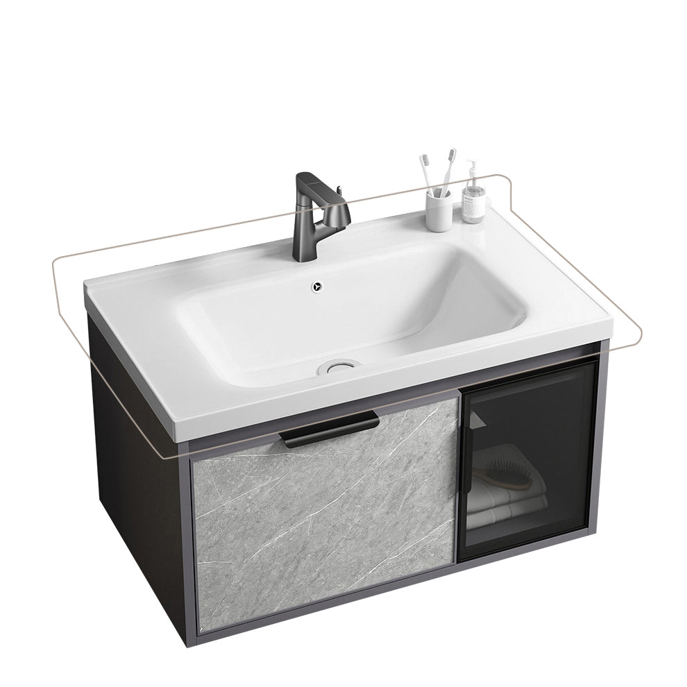 Single Sink Bathroom Sink Vanity Metal Wall Mounted Bathroom Sink Vanity Clearhalo 'Bathroom Remodel & Bathroom Fixtures' 'Bathroom Vanities' 'bathroom_vanities' 'Home Improvement' 'home_improvement' 'home_improvement_bathroom_vanities' 7692499