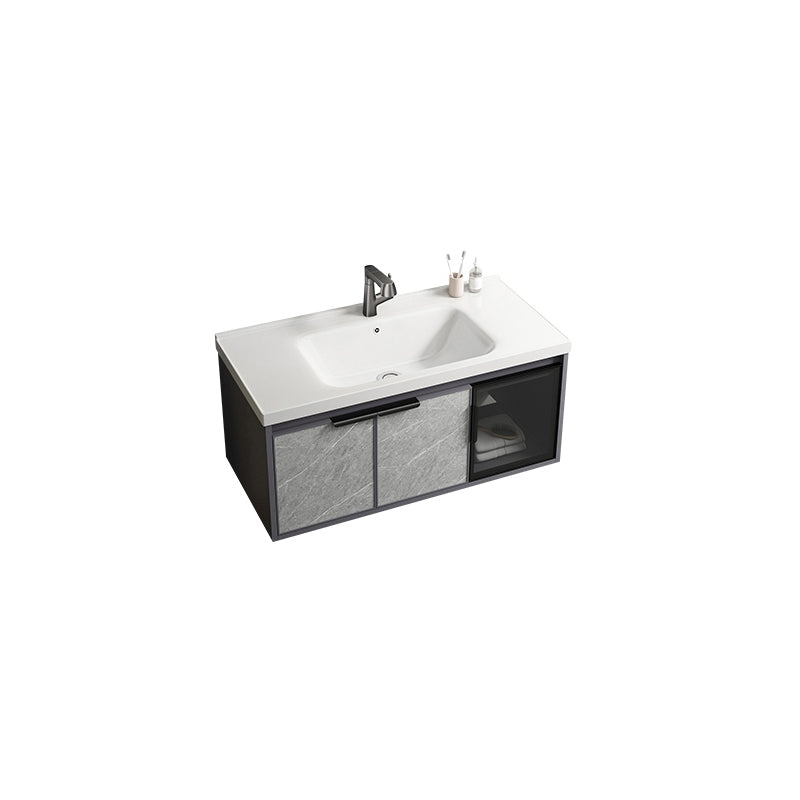 Single Sink Bathroom Sink Vanity Metal Wall Mounted Bathroom Sink Vanity Vanity & Faucet Clearhalo 'Bathroom Remodel & Bathroom Fixtures' 'Bathroom Vanities' 'bathroom_vanities' 'Home Improvement' 'home_improvement' 'home_improvement_bathroom_vanities' 7692500