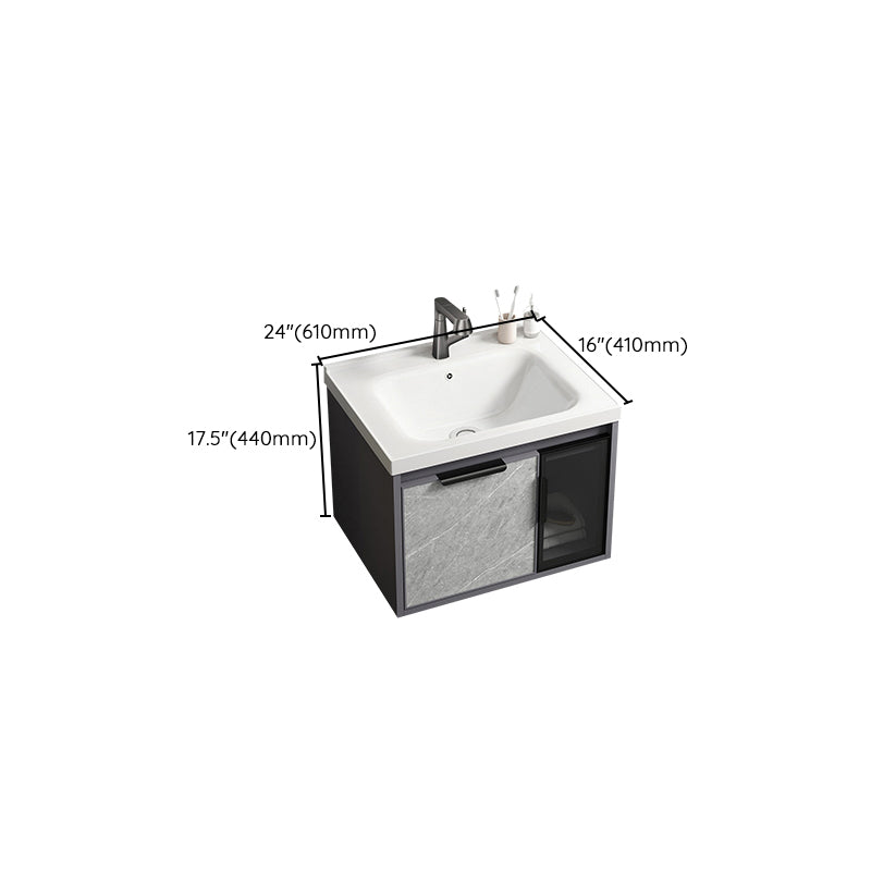 Single Sink Bathroom Sink Vanity Metal Wall Mounted Bathroom Sink Vanity Clearhalo 'Bathroom Remodel & Bathroom Fixtures' 'Bathroom Vanities' 'bathroom_vanities' 'Home Improvement' 'home_improvement' 'home_improvement_bathroom_vanities' 7692502