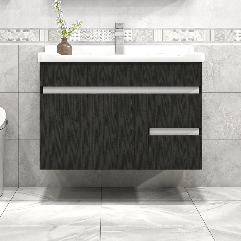 Modern Single Sink Vanity Set Rectangle Ceramic Top Bathroom Vanity Clearhalo 'Bathroom Remodel & Bathroom Fixtures' 'Bathroom Vanities' 'bathroom_vanities' 'Home Improvement' 'home_improvement' 'home_improvement_bathroom_vanities' 7692563