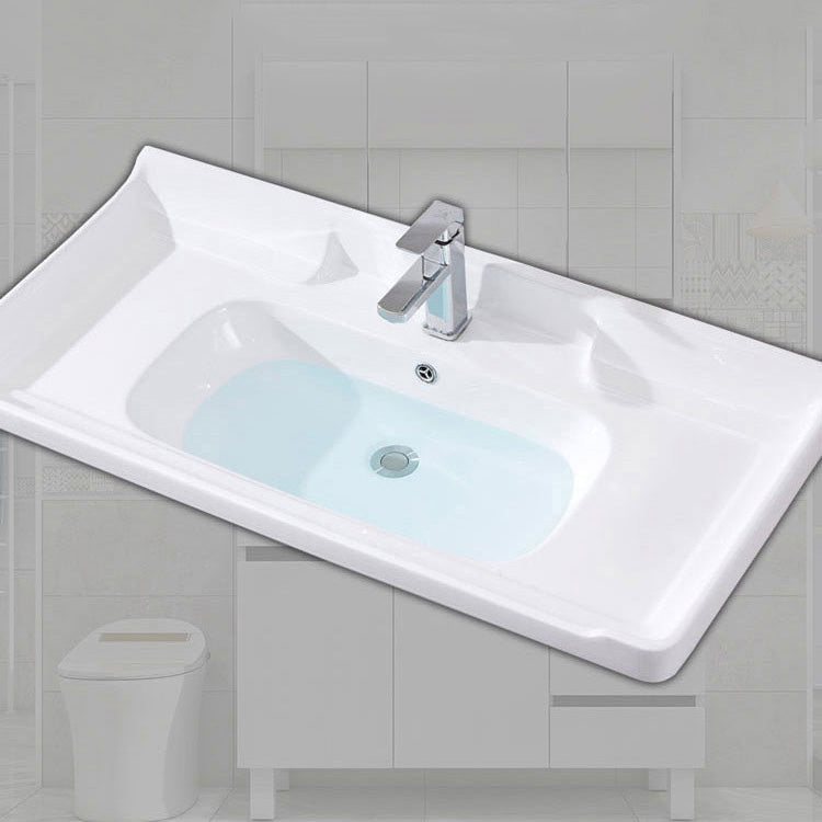 Modern Single Sink Vanity Set Rectangle Ceramic Top Bathroom Vanity Clearhalo 'Bathroom Remodel & Bathroom Fixtures' 'Bathroom Vanities' 'bathroom_vanities' 'Home Improvement' 'home_improvement' 'home_improvement_bathroom_vanities' 7692570