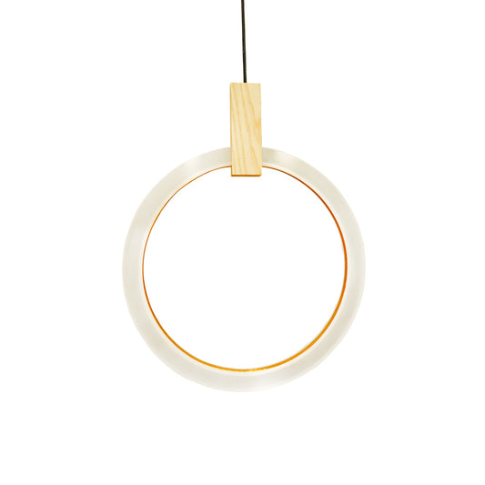 1/3-Light Bedroom Suspension Pendant with Ring Acrylic Shade White Hanging Ceiling Light, 8"/12"/16" Dia Clearhalo 'Ceiling Lights' 'Modern Pendants' 'Modern' 'Pendant Lights' 'Pendants' Lighting' 769295